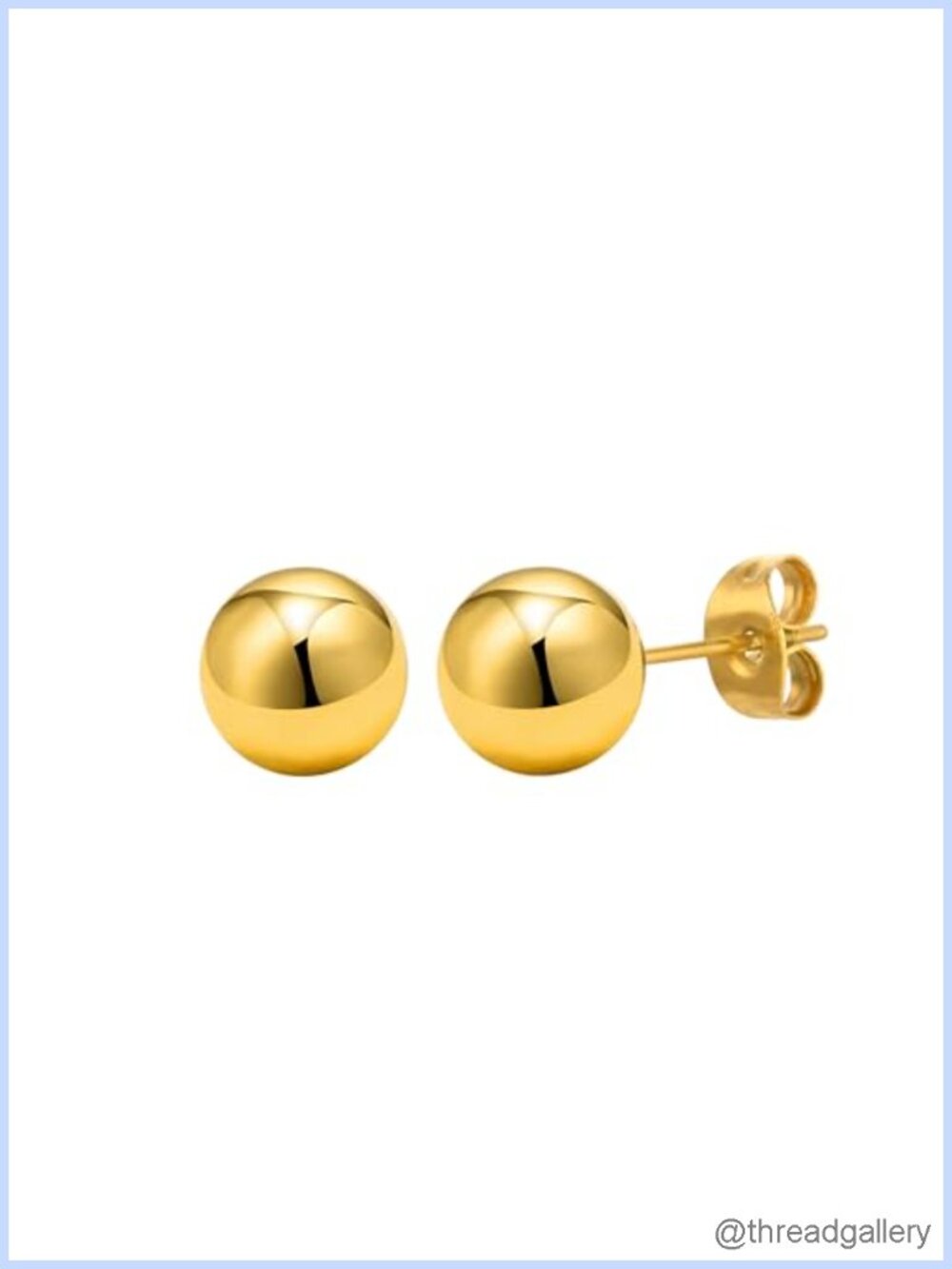 925 Sterling Silver Ball Stud Earrings 8mm Hypoallergenic Minimalist